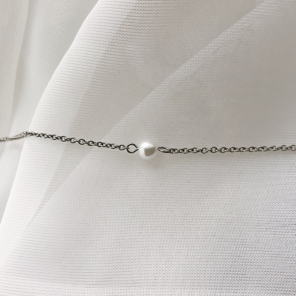 Pearl Silver Bracelet 9” - Picture 5 of 8